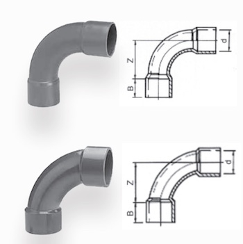 PVC Bogen 90 Grad