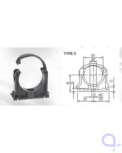 PVC Rohrklemme 40 mm