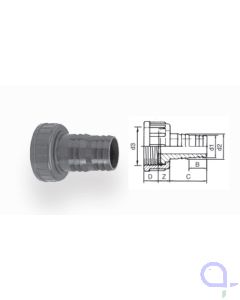 PVC Schlauchtülle 1 1/2" x 34 x 31